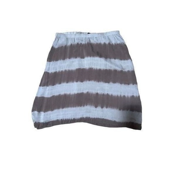 The Fisher Project Eileen Fisher Mocha Silk Shibori Dyed Lantern Short Skirt M - Picture 3 of 9